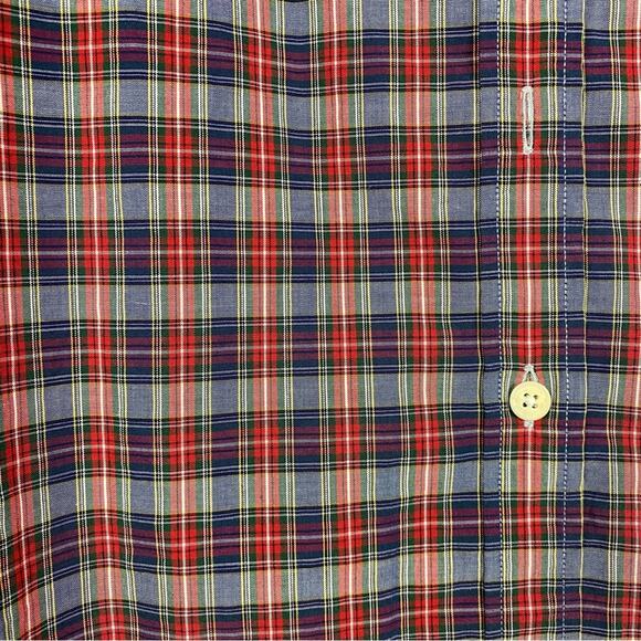 Dr Martens Men’s Red Plaid Cotton Button Down Shirt Size Small - Picture 13 of 13